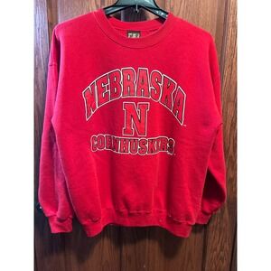VTG Nebraska Cornhuskers Red Sweatshirt Crewneck  X-Large Made In USA